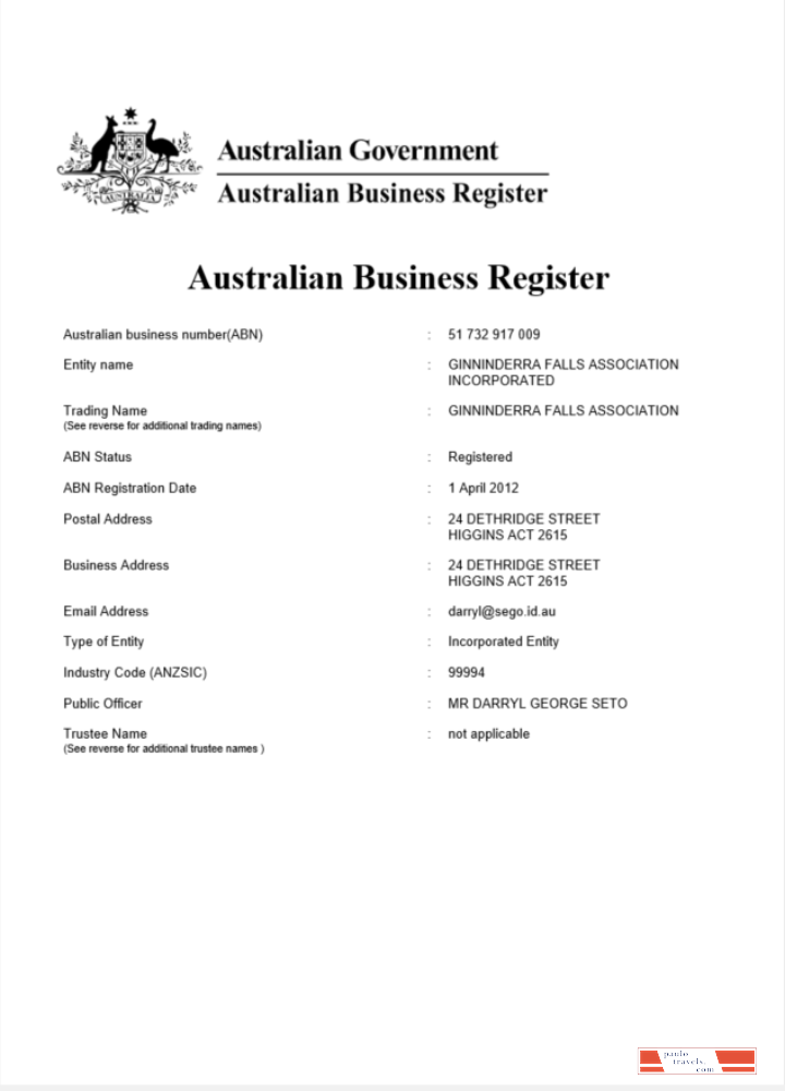 Australia certificate of company registration, version 2